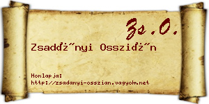 Zsadányi Osszián névjegykártya